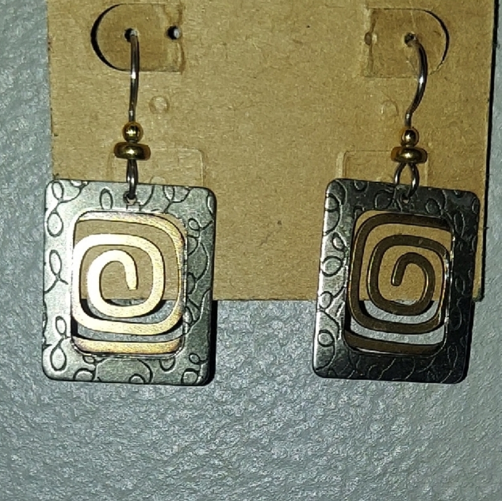 Carriage Boutique Silver and Gold Geometric Earrings